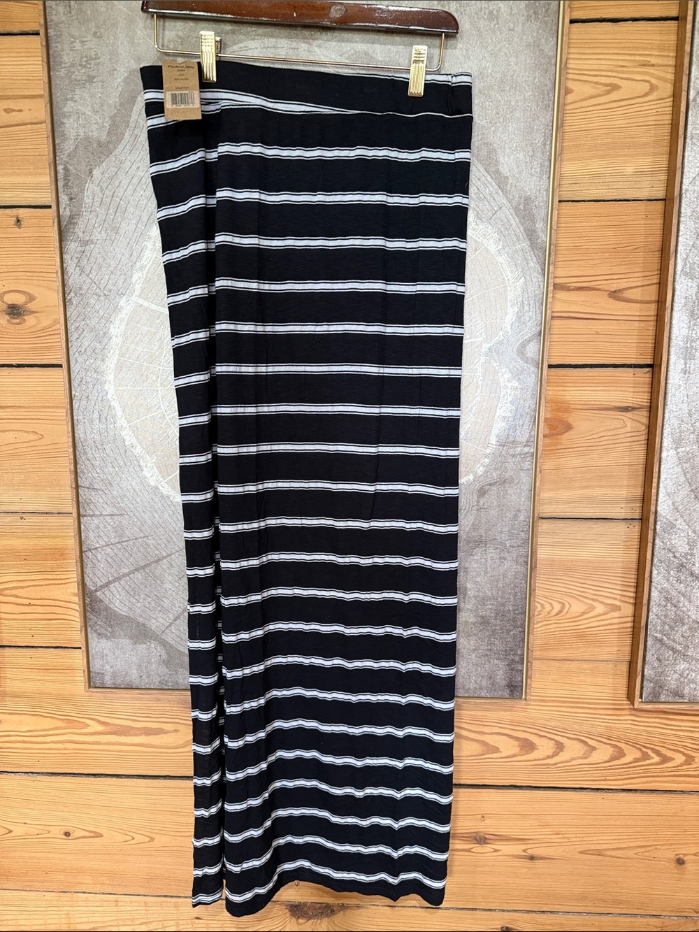 Michael Stars Black & White Striped Maxi Skirt NWT